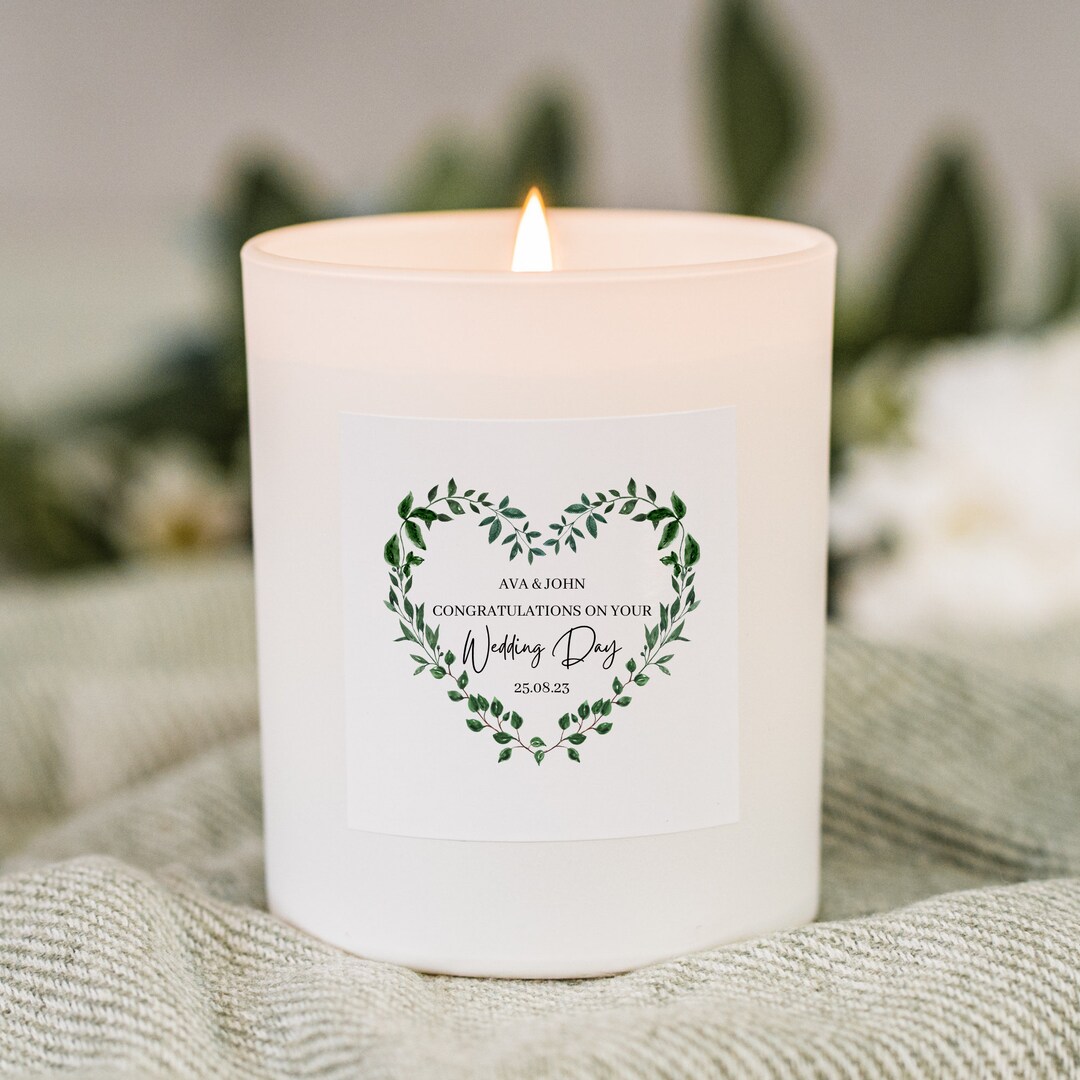 Personalised Wedding Day Candle Gift for Couple Gift Candles Etsy UK