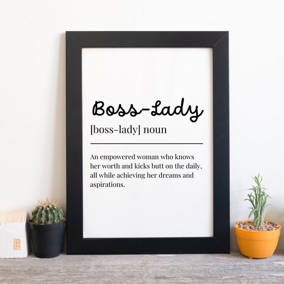 Boss Lady Personalised Definition Print Bosslady Wall Art Etsy