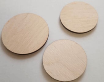 Plywood Circles: 10pc Wood Craft Discs, DIY Supplies