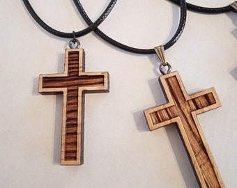 cross pendant, solid oak, handmade cross, wooden cross, gift for him, female cross, christian art