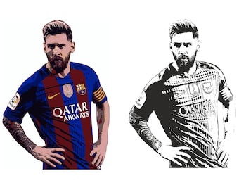 Lionel Messi svg. vector art. Messi file for engraving, printable, Messi clipart. pdf, dxf, cdr, svg, png