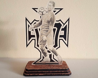 cristiano ronaldo figurine. shelf decor. portugal football figurines