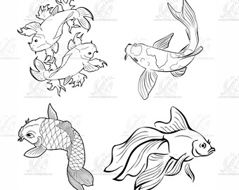 fish svg. digital file. file for laser, cricut, textile printer, CNC. pdf, dxf, cdr, svg files