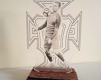 Cristiano Ronaldo shelf decor. gift for football fans. table decor