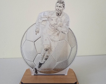 figurine of Cristiano Ronaldo for decoration. Manchester United footballer. cr7 gift for football lovers. shelf decor