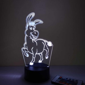 donkey LED lamp with remote control. children&#39;s bedroom decor. The donkey glows in the dark. table night light