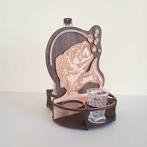 wooden wine stand. stand for alcoholic drinks and glasses. home bar.  personalized gifts