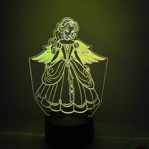 princess night light. Custom Childs Name. Decor for a children's room. Disney princess.