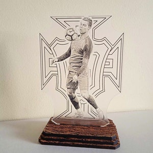 Cristiano Ronaldo shelf decor. gift for football fans. table decor