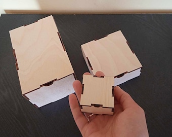 Wooden Box Blank – DIY Craft Box from Pine Plywood – For Engraving, Painting, Decoupage – Handmade Craft