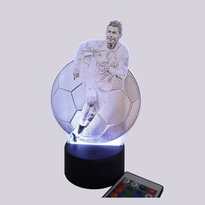 Lámpara led Cristiano Ronaldo. Futbolista del Manchester United. regalo para los aficionados al fútbol. lámpara led ronaldo cr7