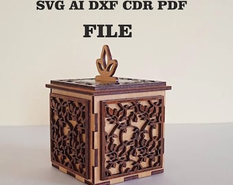 kleine Box svg. Laserschnittdatei. Material - 3mm dicke digitale Datei für das Laserschneiden. dxf cdr svg pdf ai-Dateien