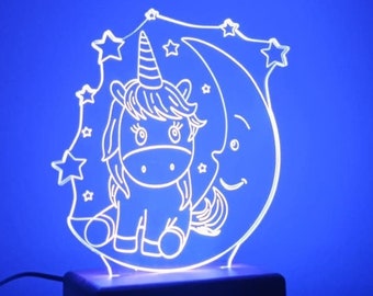 Einhorn-LED-Lampe mit Fernbedienung. Geschenke für Kinder. Kinderzimmer Dekor. Geschenk für einen Jungen oder Mädchen