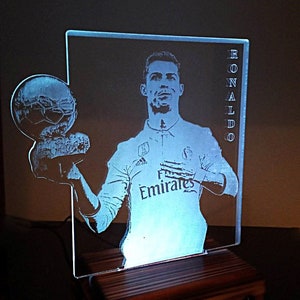 Cristiano Ronaldo led lamp. Manchester United football player. gift for football fans. ronaldo led. cr7 lamp