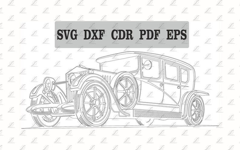 Car Drawing Cd R Car Svg. Digital File for CNC, Plotter, Laser Textile Printer. Pdf, Dxf ...