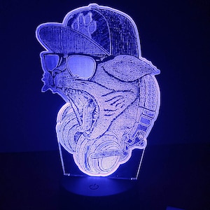 Cat led lamp. children&#39;s night light. personalized bedside lamp. night light with remote control.