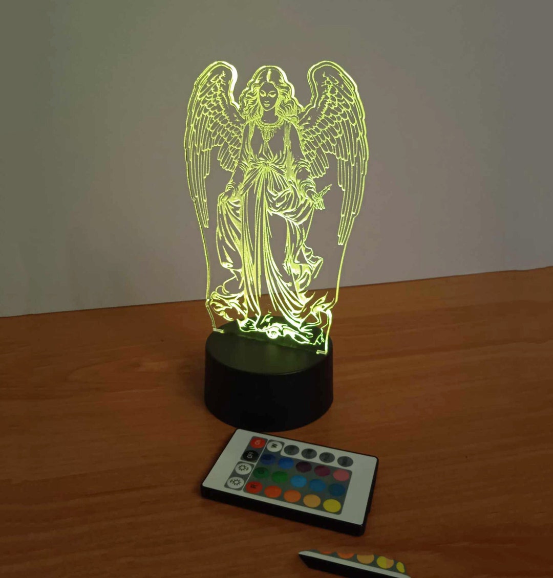 Angel Night Light. Personalized Gifts. Guardian Angel LED Lamp With
