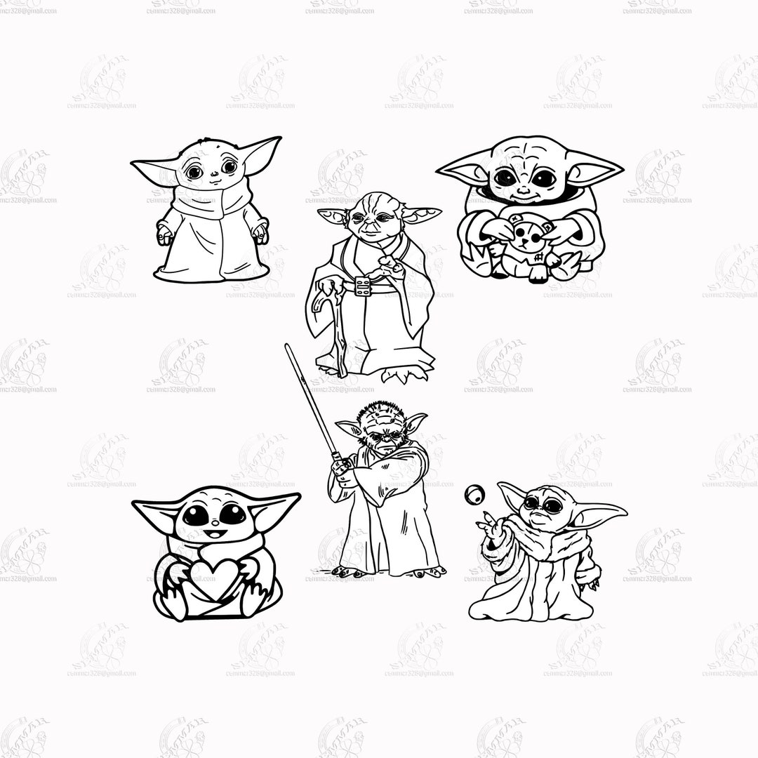 Master Yoda Digital File File For CNC Plotter Laser Textile Printer