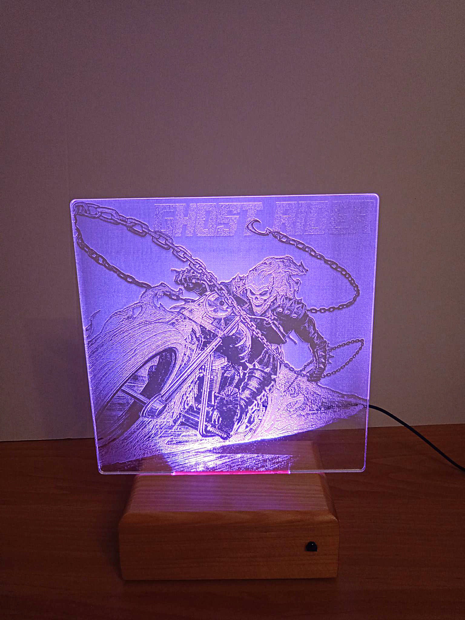 Ghost Rider. LED Lamp With Remote Control. 16 Colors of Light. - Etsy