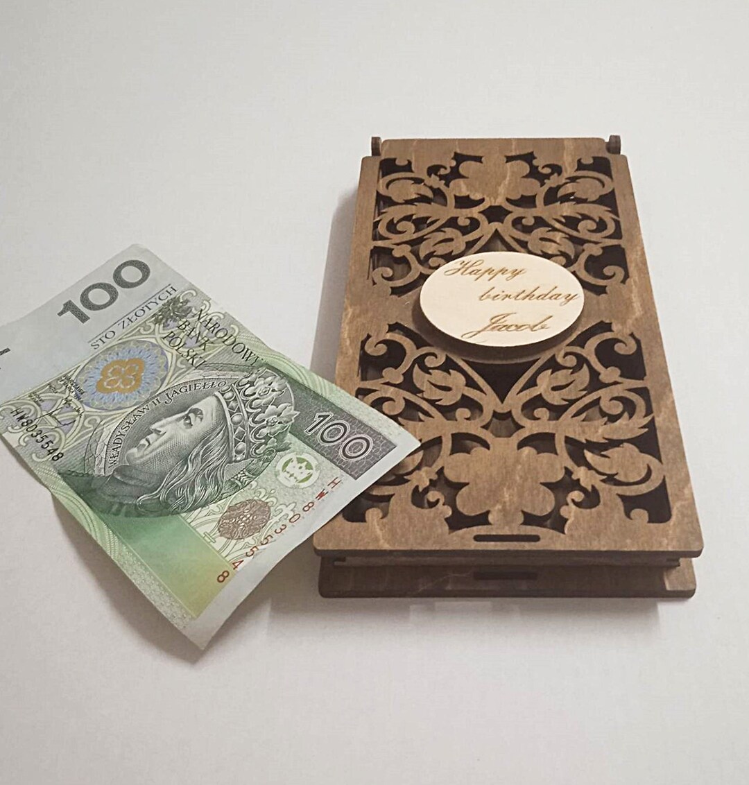 Cash Gift Box. Money Envelope. Money Box. Wooden Box for Cash Gifts