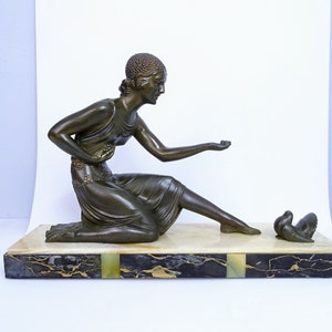 Grande escultura Art Déco original de Demetre Chiparus, França 20 anos