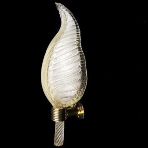 Blatt Wandleuchte aus Muranoglas von Ercole Barovier für Barovier & Toso / Italien 1950er Jahre