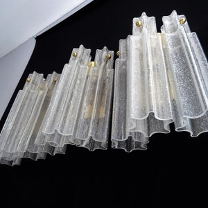 Grande Wandlampe dos anos 60 de &quot;Glashütte Limburg&quot;/Alemanha em Messing und Muranoglas