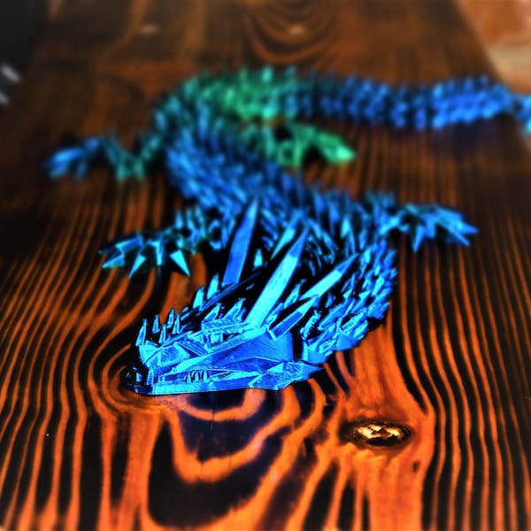 Articulated Ice Dragon - Print-in-Place | Flexi dragon | STL file for 3D Printing