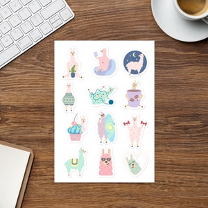 Fun Llama Sticker sheet | Fun Stickers | Gift for Friend | Stickers for Kids and Grown Ups | Humorous Llama Stickers | Animal Sticker Set