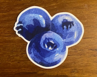 Blueberries Sticker Watercolour Hand Drawn High Quality Great Decoration