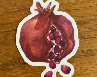 Pomegranate Sticker Watercolour Hand Drawn High Quality Great Decoration