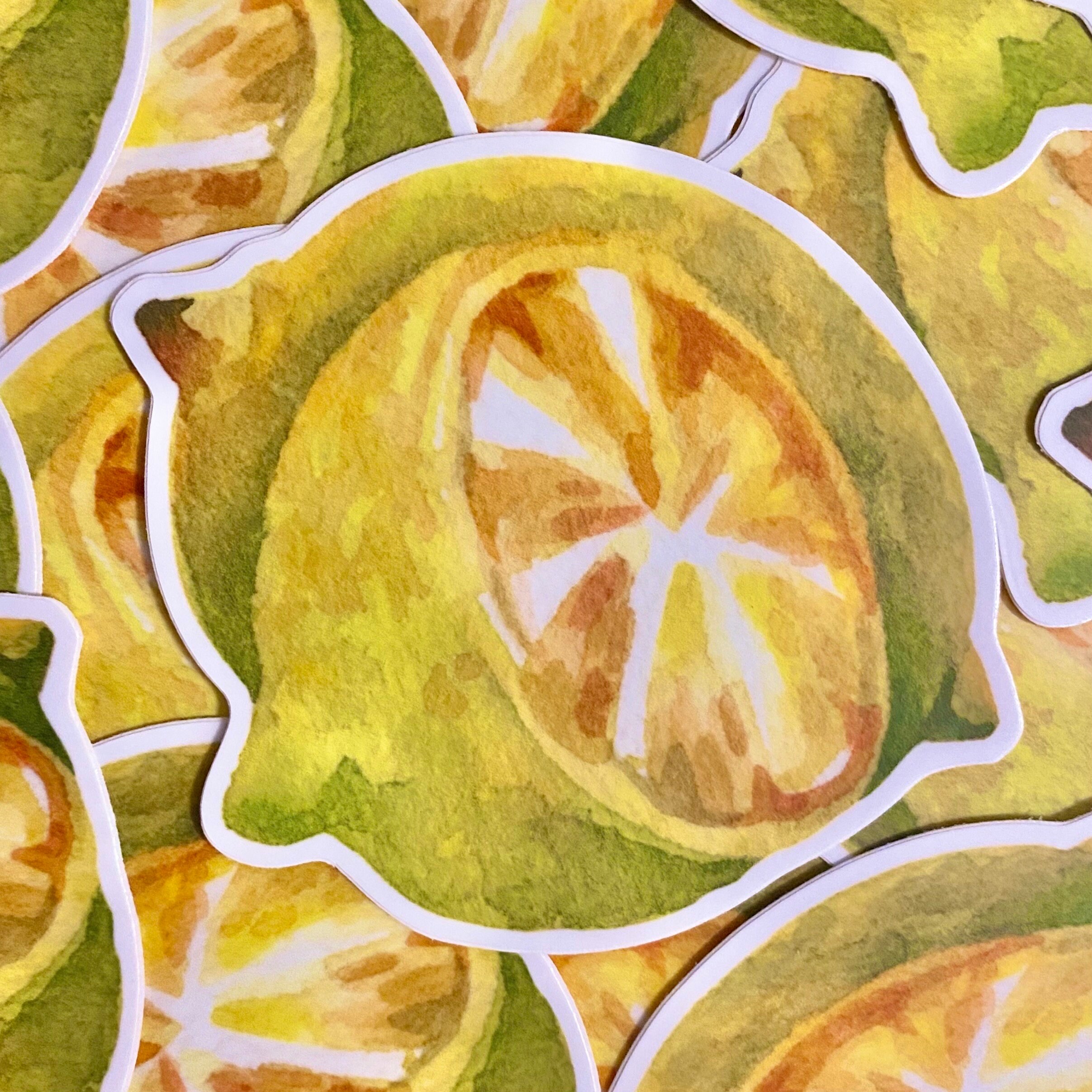 Large Lemon Sticker Lemon Sticker Watercolour High Quality Great Decoration - Etsy