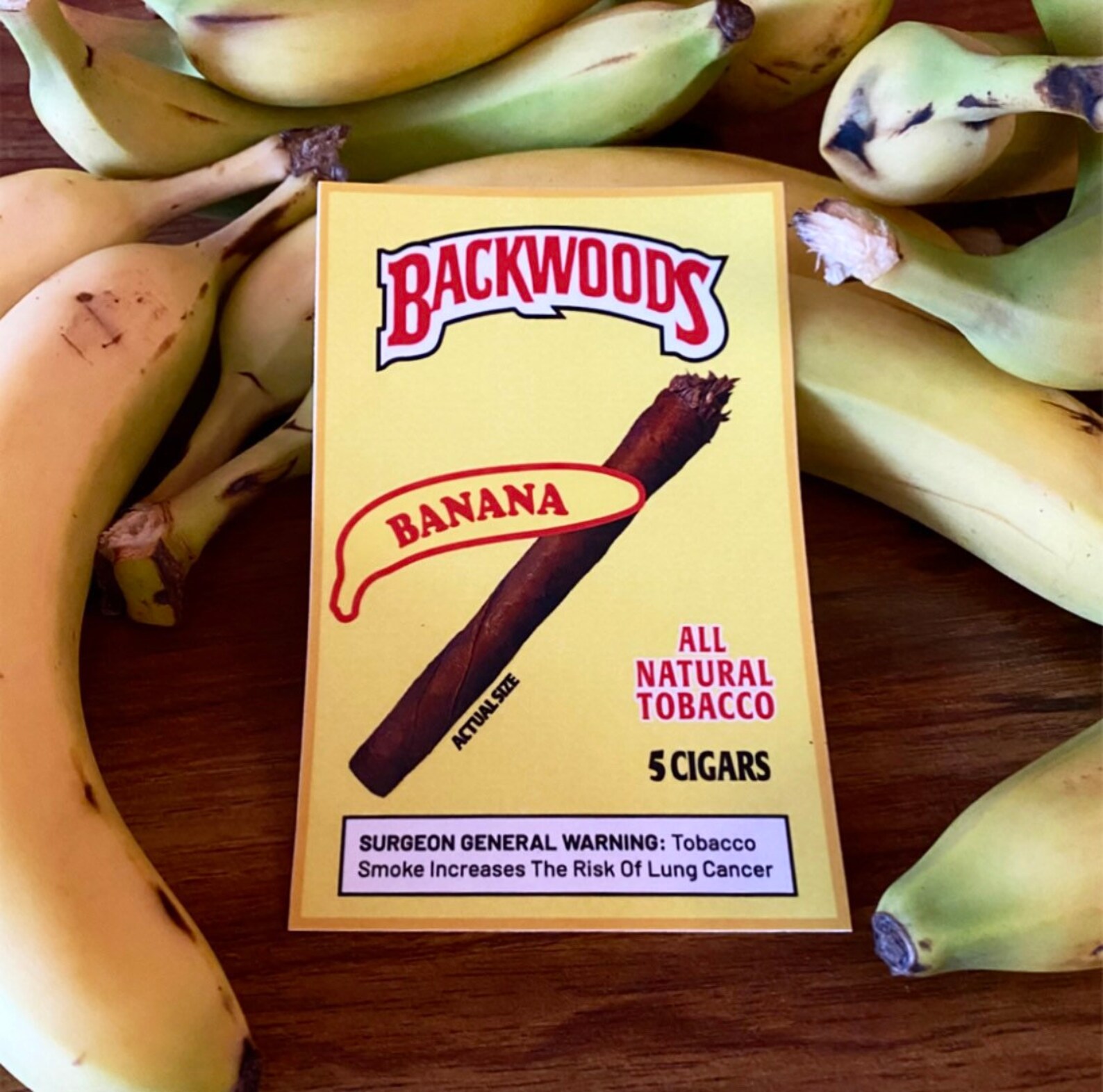 Backwoods Banana Flavoured Cigars Life Sized Replica Logo Etsy UK