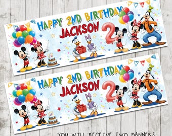 Mouse and Friends Birthday Banner – Party Decoration, Printed (Set of 2)