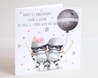 Personalised Star Wars Anniversary Card - Trooper Couple