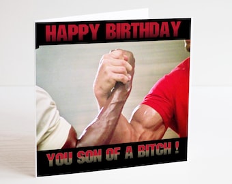 Predator Birthday Card - Arnold Schwarzenegger - 80's Action