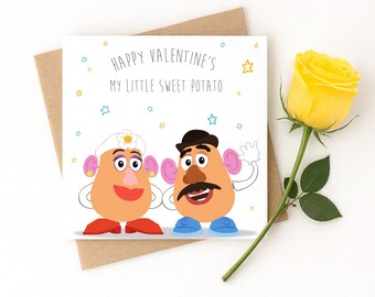 Kartoffel Paar Valentinstag Karte - Lustige Süßkartoffel