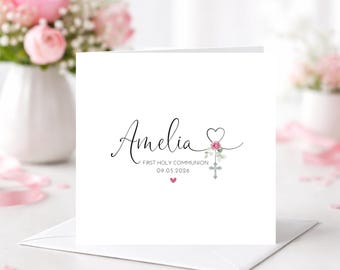 Personalised Girls Communion Card - First Holy Communion