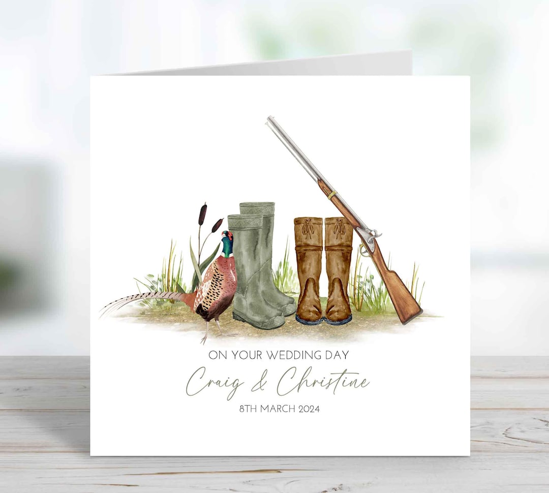 Hunting Card Background Personalised Hunting Wedding Card - Hunting & Shooting, Gamekeeper ...