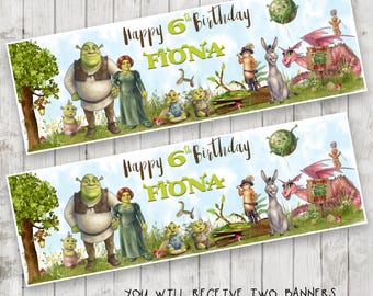 Shrek Birthday Banner x 2 - Party Decoration - Far Far Away