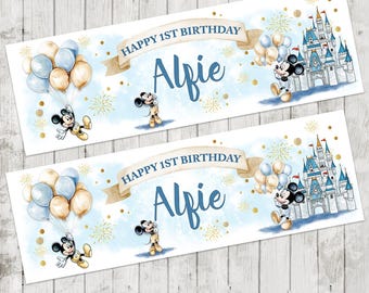Mouse 1st Birthday Banner – Party Decoration, Printed (Set of 2)