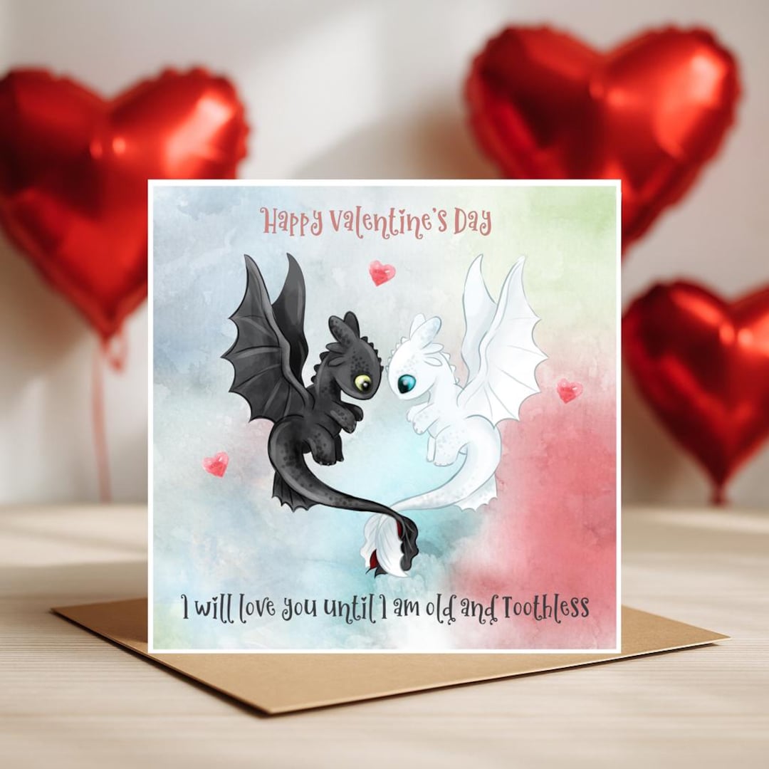 Toothless Cards Dragon Valentine's Card - Toothless - Etsy UK