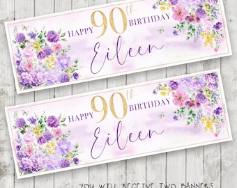 Milestone Party Banners - Women Birthday Banners - Any Age available.