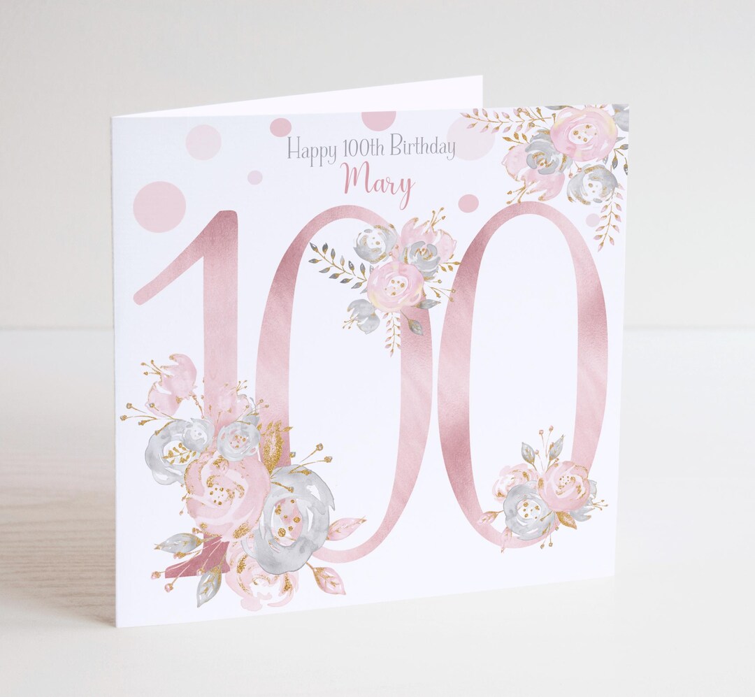 100th Birthday Card - Personalised Milestone - Grandma, Great-grandma ...