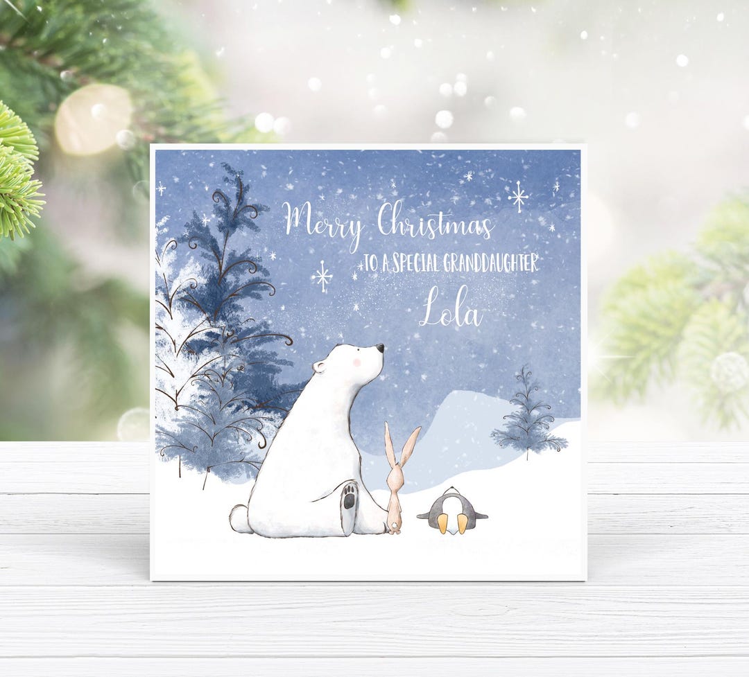 Personalised Polar Bear and Friends Christmas Card - Children's Xmas ...