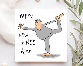Funny Happy New Knee Card - Personalised Get Well Soon Card