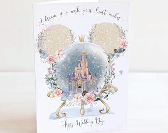 Personalised Wedding Card - Fairytale Castle Globe