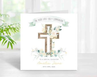 Personalised Communion Card - Neutral - First Holy Communion