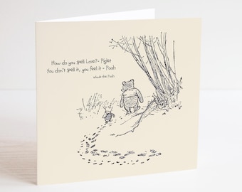 Winnie the Pooh Sentiment card - Spell Love