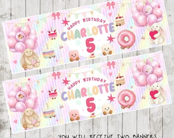 Girls Birthday Banner x 2 - Party Decoration